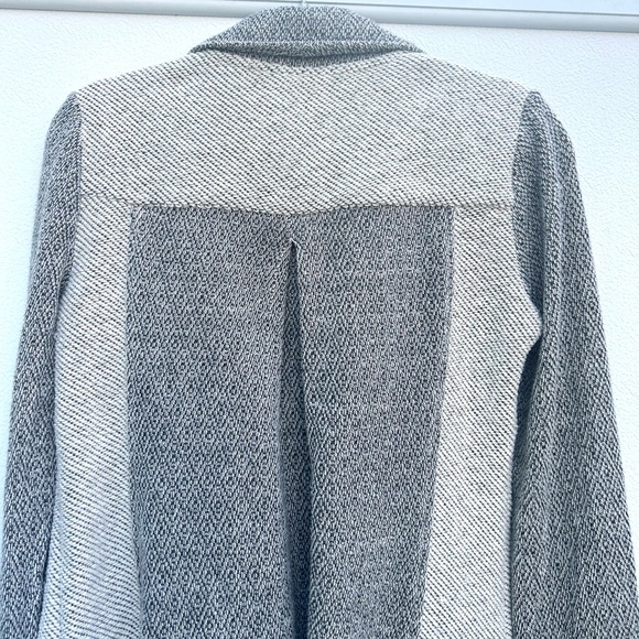 Anthropologie Saturday Sunday Blazer Women XS Gray Tweed Knit Cotton Equestrian - Picture 12 of 14